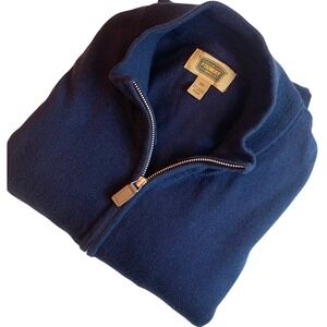 The Foundry Mens 3XL Navy Blue Quarter Zip Cotton Blend Sweater Pullover